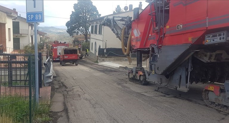Rottura tubo gas Via Garibaldi a Rignano, sul posto Vigili del Fuoco