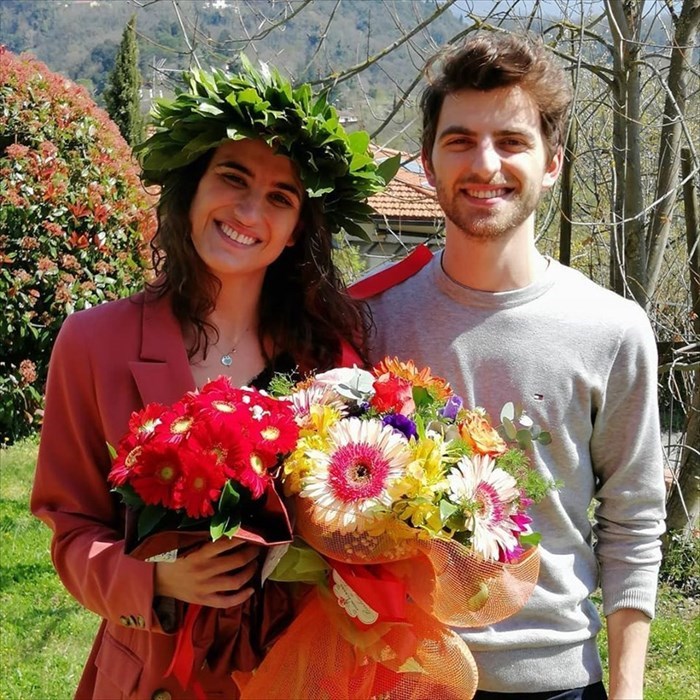 Eleonora assieme al fratello Francesco