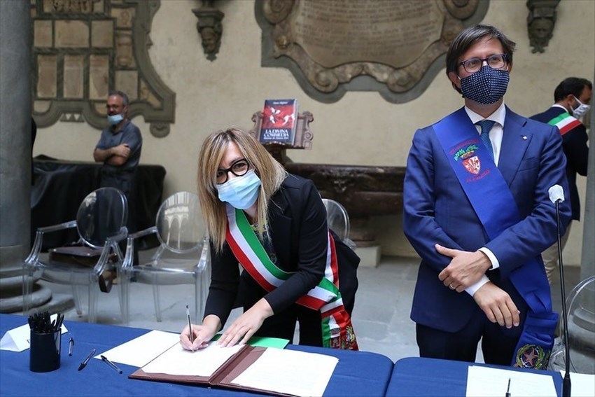 Cerimonia di siglatura dell'accordo delle "Vie di Dante"