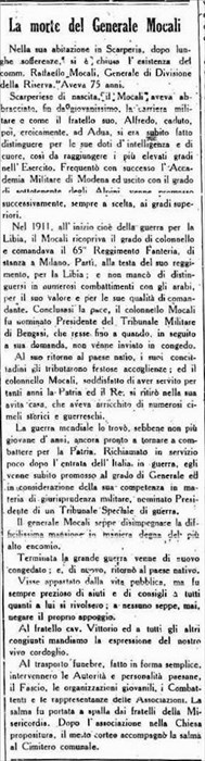 L'articolo del Messaggero del Mugello datato 26 febbraio 1933