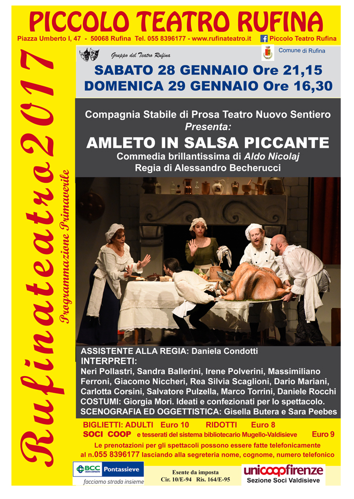 Amleto in salsa piccante di Aldo Nicolaj a Rufina il 28 e il 29 Gennaio