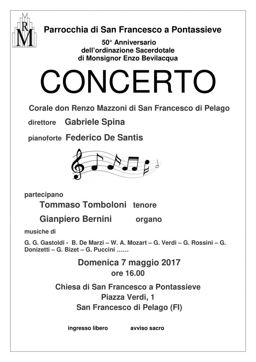 San Francesco. Concerto per il 50esimo dell'ordinazione di monsignor Bevilacqua