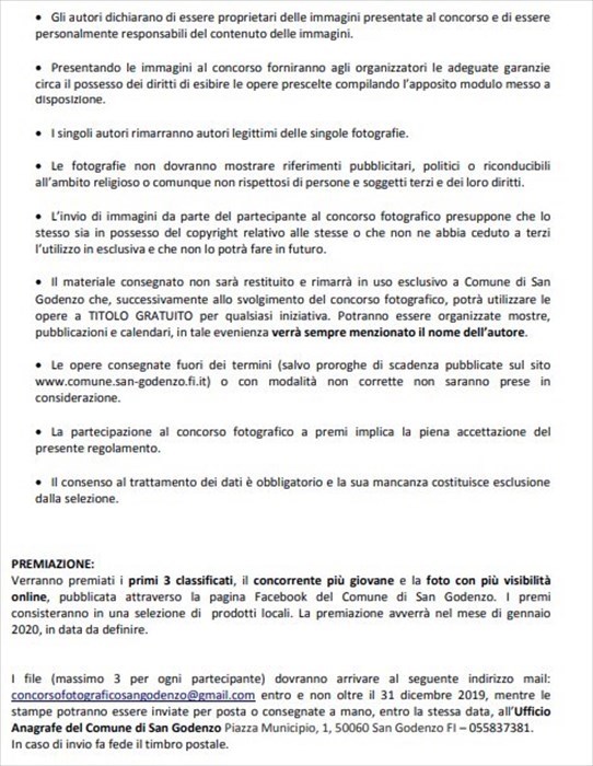 Regolamento del concorso ""San Godenzo in un click"" - pag.2