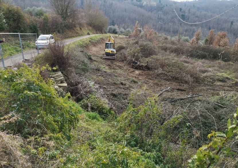 Lavori di sistemazione della frana sulla strada di Masseto nel Comune di Rufina