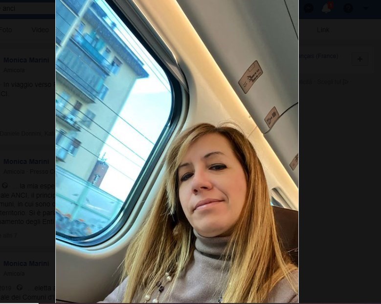 Monica Marini in viaggio verso Roma per il Consiglio Nazionale ANCI