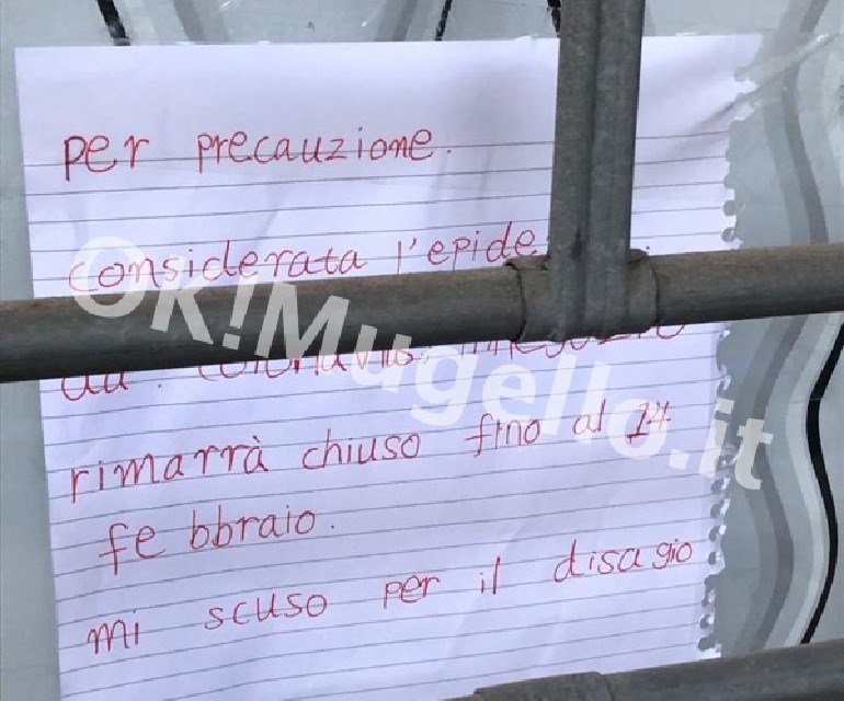 Cartello Coronavirus Pontassieve