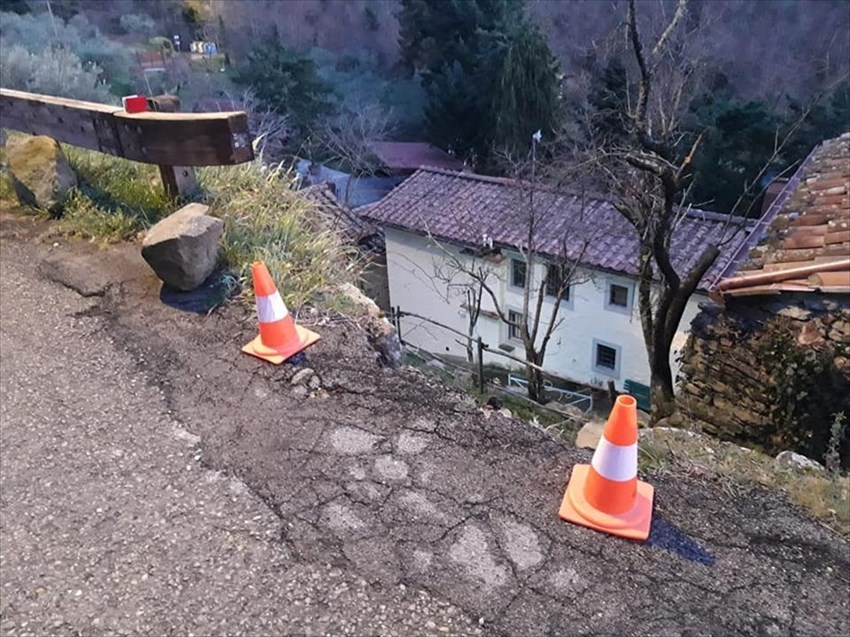 Situazione strade nella frazione di Ferrano (Pelago), 19 febbraio 2020