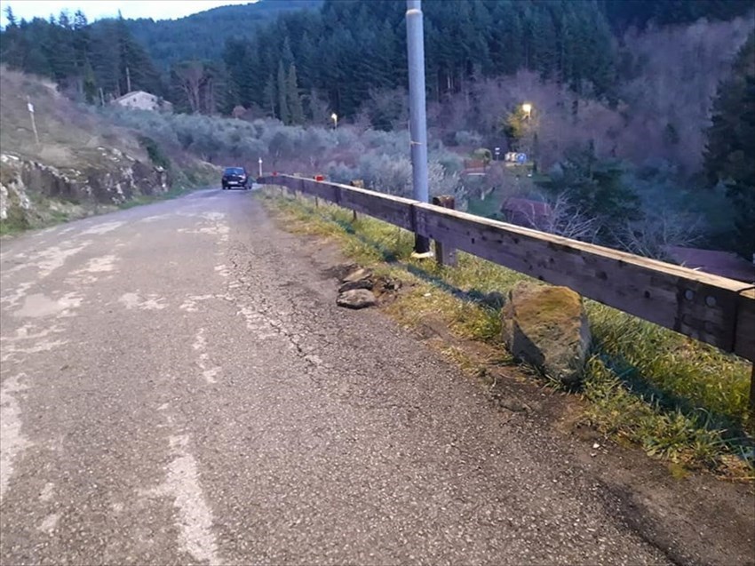 Situazione strade nella frazione di Ferrano (Pelago). 19 febbraio 2020
