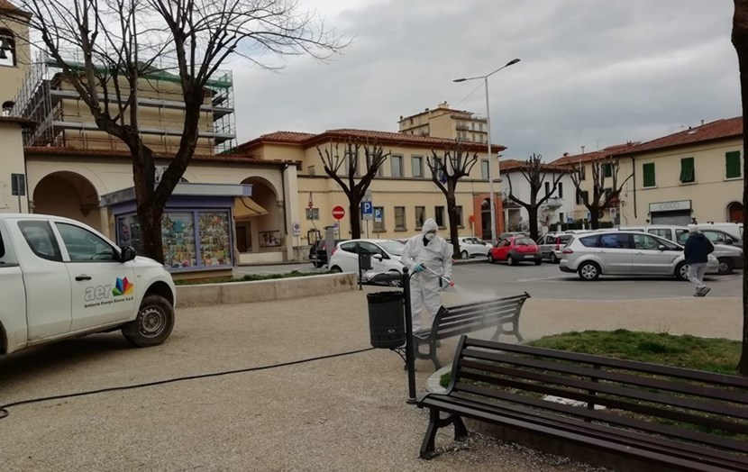 Sanificazione strade a Pelago