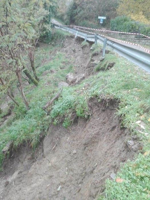 Frana a Spaliena (Comune di San Godenzo) a Novembre 2019
