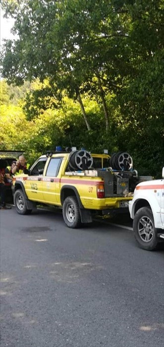 Le richerche del disperso a San Godenzo. Vigili del Fuoco, Misericordia
