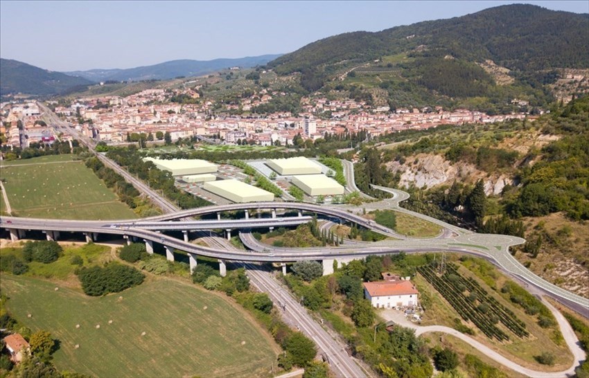 Randering del progetto di recupero della Ex Italcementi - ""Pelago Retail Park"",""Ancona Real Estate