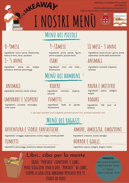 I ""Menù"" ovvero i pacchetti-libri disponibili grazie al progetto ""Bibliotakeaway"" della Biblioteca di Pontassieve - Parte 2