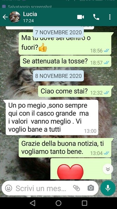 Messaggi della maestra Lucia alla famiglia in ospedale prima della scomparsa per Covid