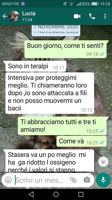 Messaggi della maestra Lucia alla famiglia in ospedale prima della scomparsa per Covid