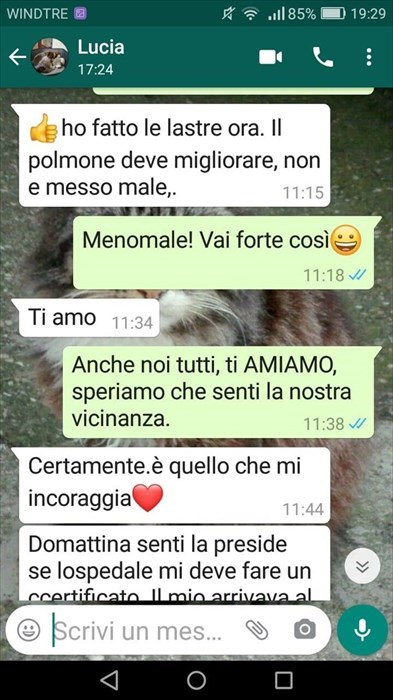 Messaggi della maestra Lucia alla famiglia in ospedale prima della scomparsa per Covid