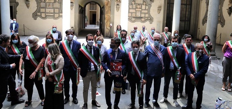 Cerimonia di siglatura dell'accordo delle  Vie di Dante  il 15 luglio 2020