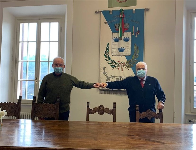 Il Sindaco di Rignano Lorenzini e il Presidente della Banca di Credito Cooperativo Valdarno Fiorentino Moreno Capanni