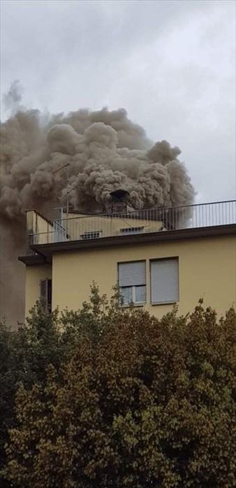 Incendio canna fumar Ristorante Girarrosto