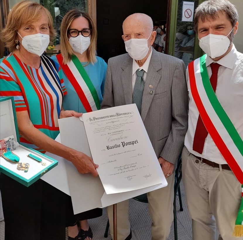 Basilio Pompei, Cavaliere della Repubblica a 104 anni: la cerimonia di insignazione