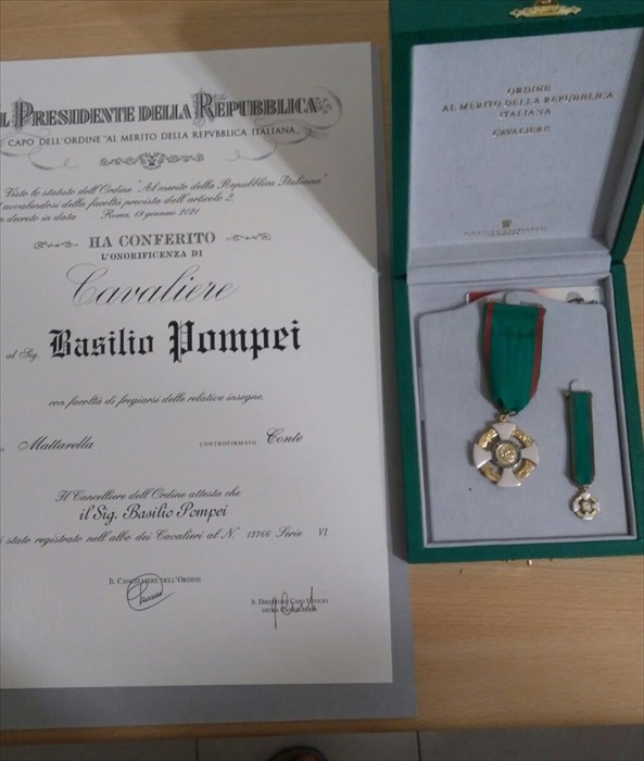 Basilio Pompei, Cavaliere della Repubblica a 104 anni: la cerimonia di insignazione