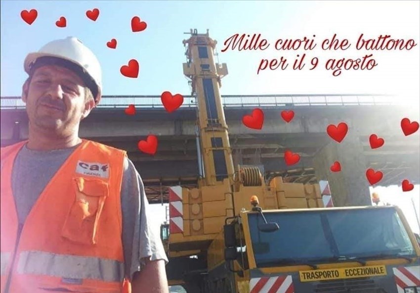 L'immagine realizzata e condivisa dalla moglie di Alessandro Rosi, deceduto due anni fa alla Accaierie di Cremona, in occasione dell'anniversario della morte