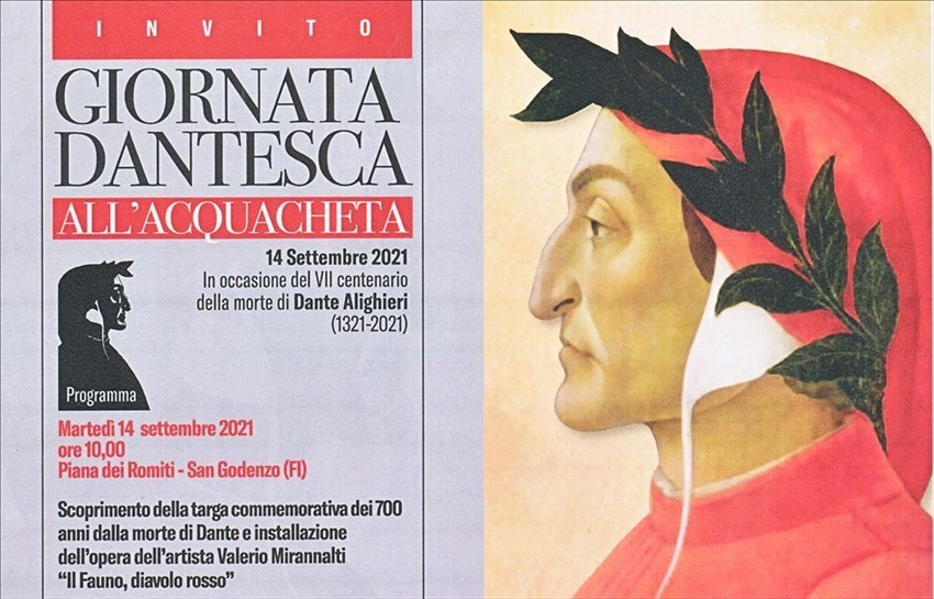 La locandina dell’evento dantesco a San Godenzo