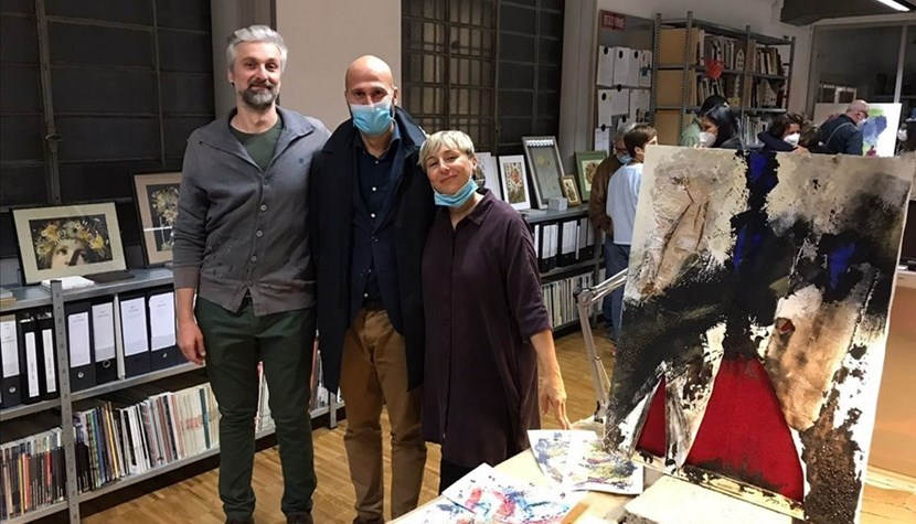 Bartolozzi e Piazzai al vernissage con l'assessore Boni