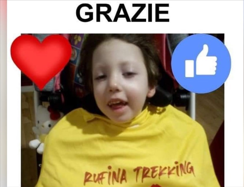Arianna la bambina a cui è stata dedicata la camminata di Rufina trekking