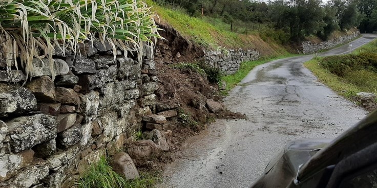 Condizioni attuali della strada di via del Palagio in Colognole