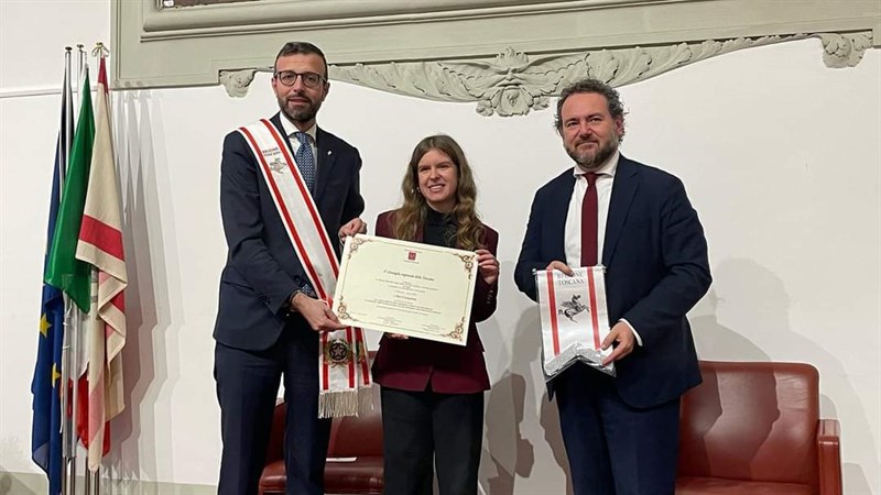 Premiazione al Consiglio della Regione Toscana per ""La miglior tesi David Sassoli""