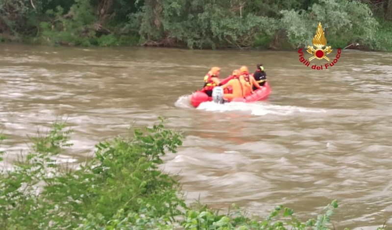 Soccorso pompieri al Parco Fluviale di Pontassieve