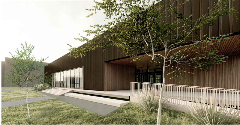 Render della futura piscina di Figline Valdarno