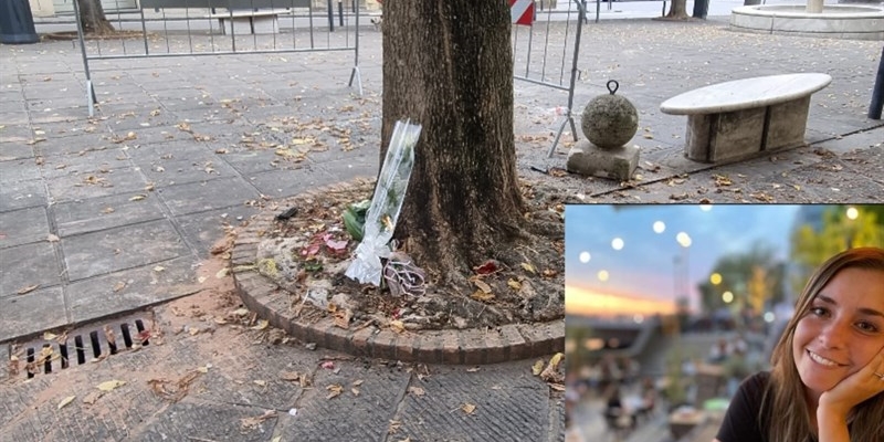 Luogo dell'incidente dove purtroppo è deceduta Martina Breschi. Sono state depositate delle rose in suo ricordo