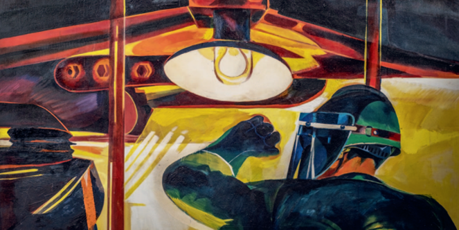 Costruttore con lampada, 1969. Una delle opere della mostra di Natali e Bimbi