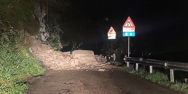 Frana in Via dell'Argomenna, Acone