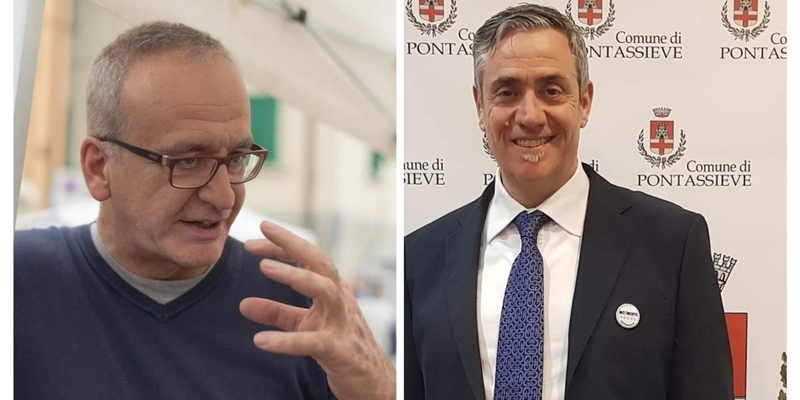 I candidati Sindaci di Alternativa Comune: Francesco Maione per Pelago e Simone Gori (a dx) per Pontassieve