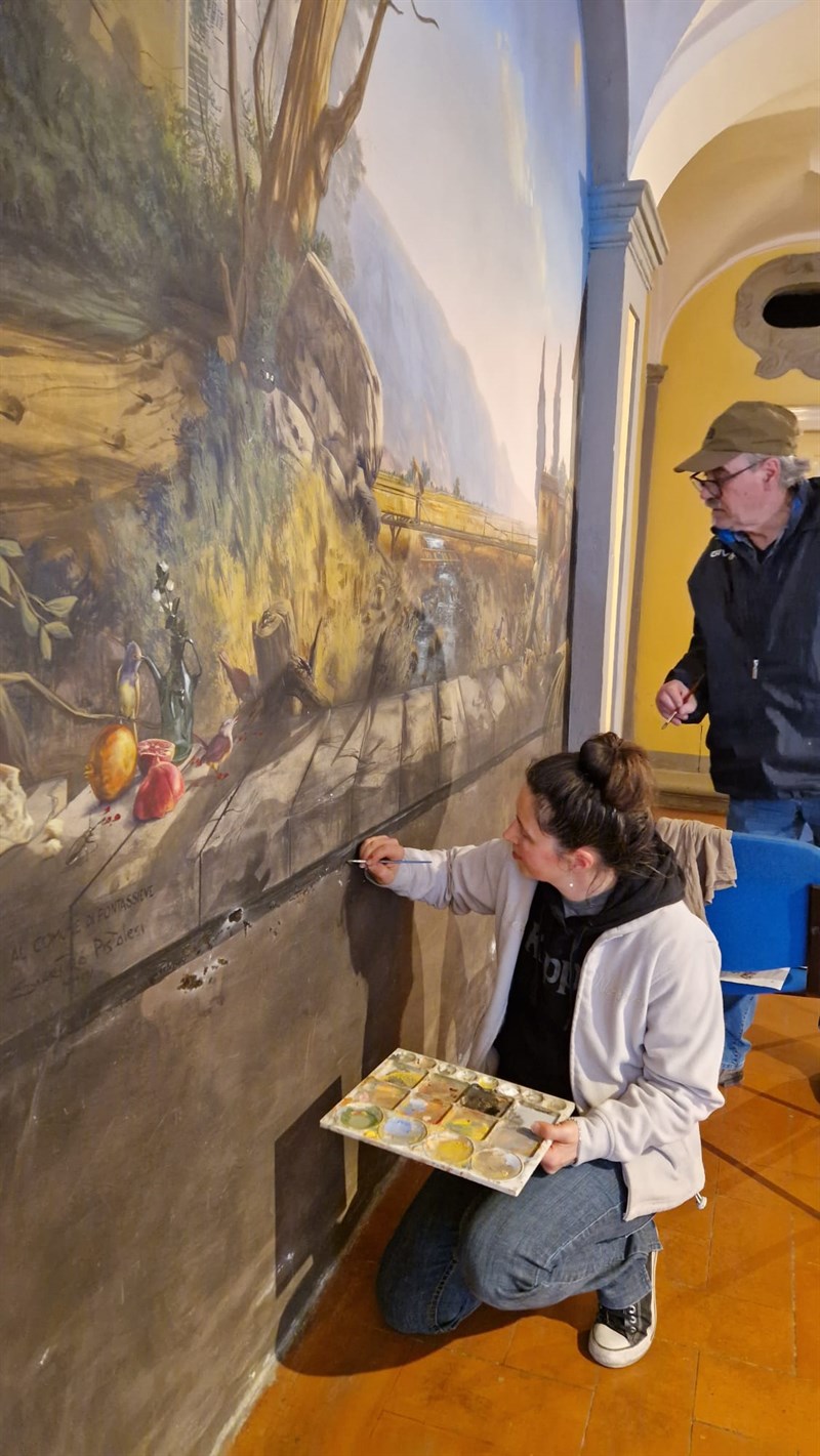 Restaurato il dipinto dedicato alle “Fiascaie” di Silvestro Pistolesi - Pontassieve